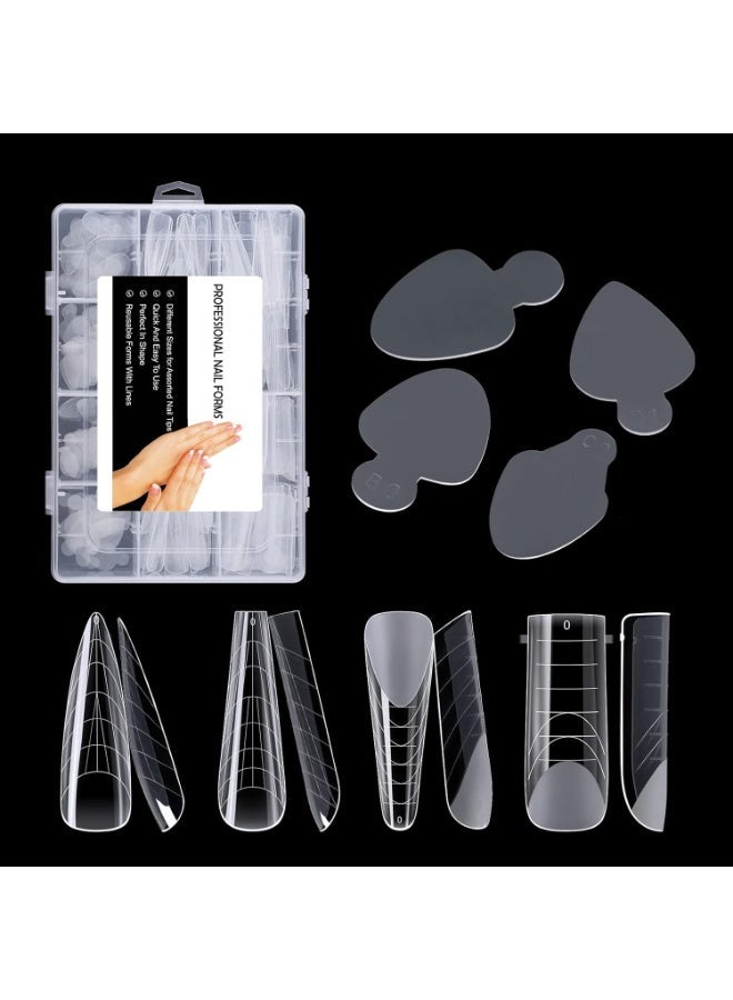 NMKL38 288PCS Dual Nail Form with French Silicone Sticker Reusable Dual System Mold Kit for Nail French Line Guides Manicure Tool - Image 4